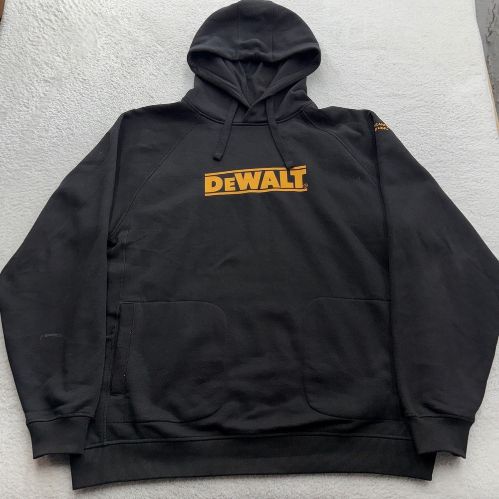 DeWalt Logan Heavy Duty Hoodie Mens XXL Black Logo Workwear Sweatshirt DXWW50075